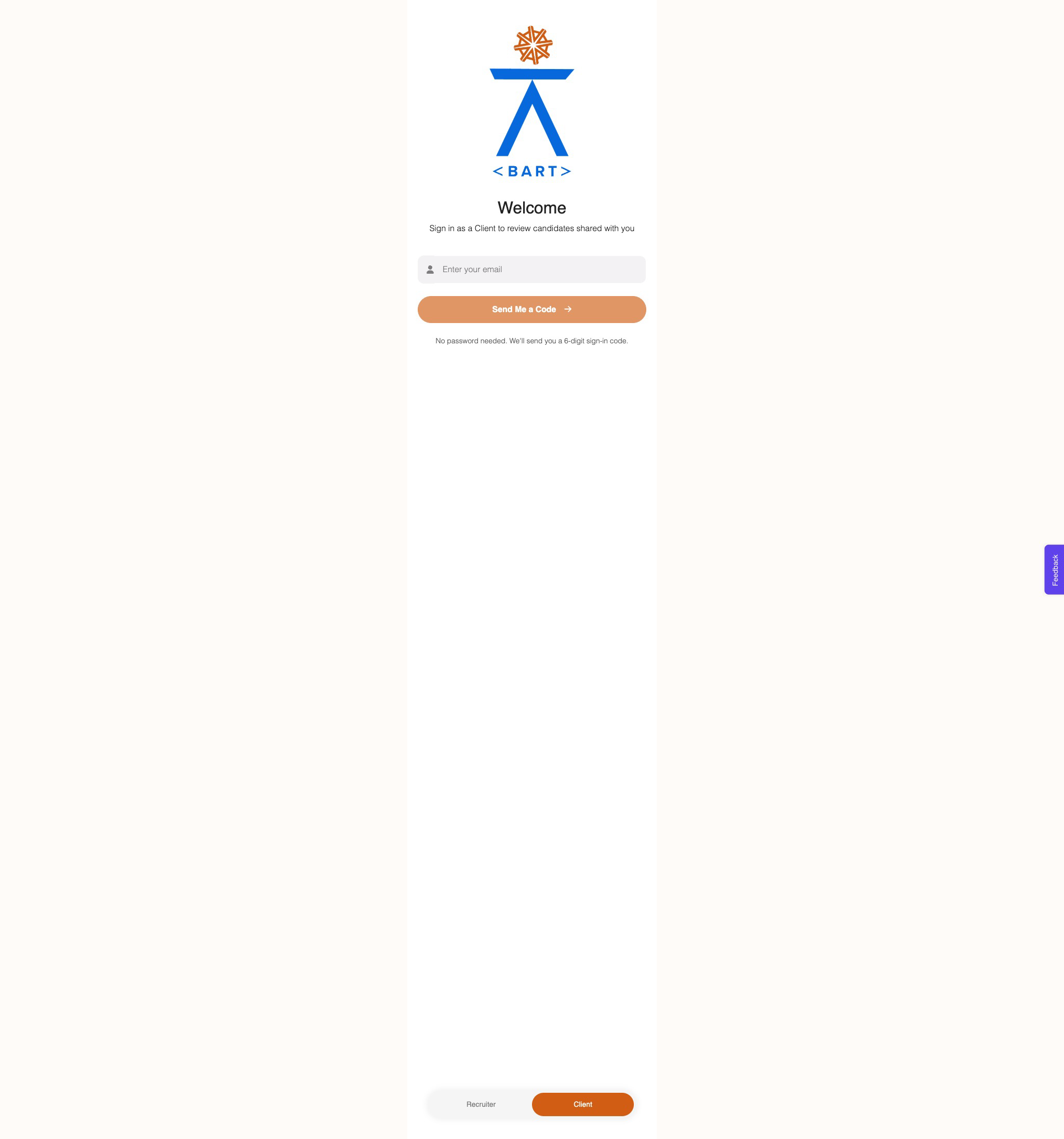 BART client magic-link login